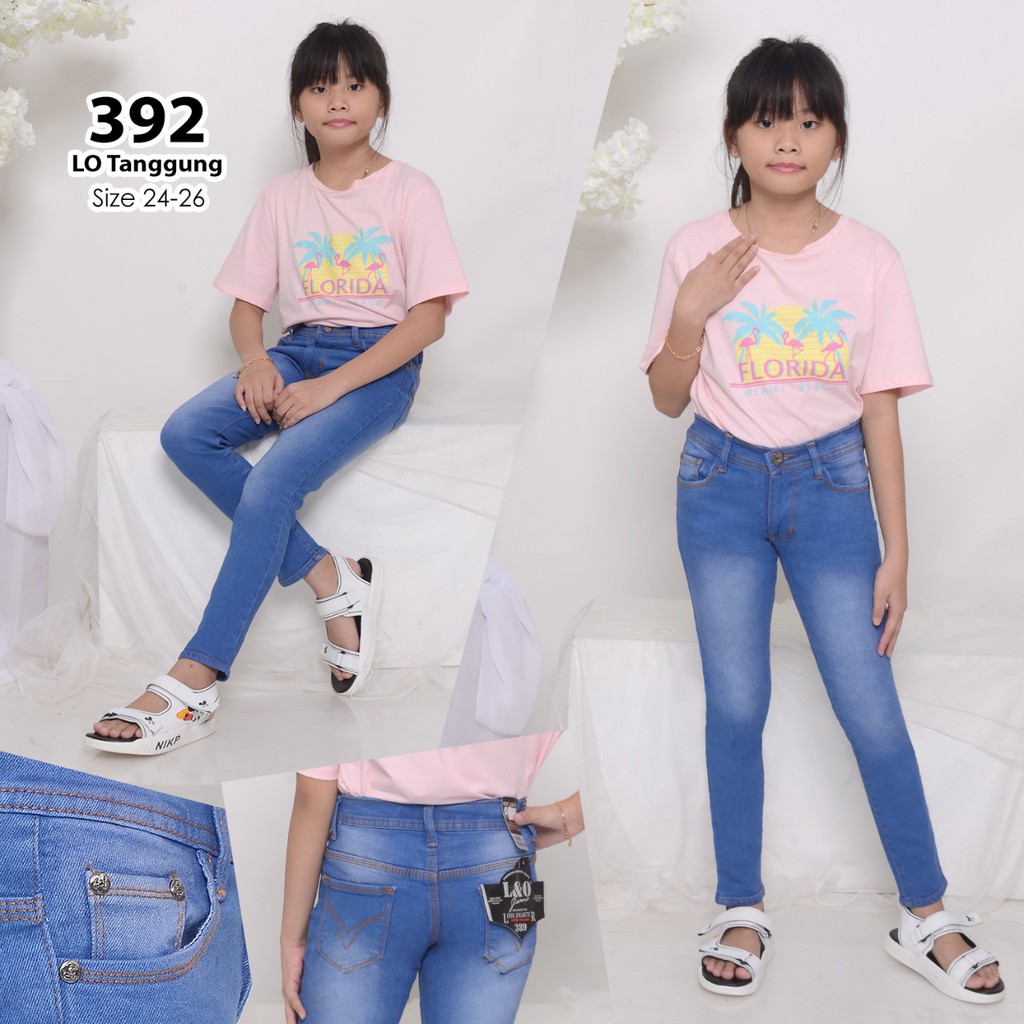 ( Size 24-26 ) MC girl Celana Jeans Panjang Premium Anak Tanggung / Celana Pensil Skinny Denim Anak Perempuan Lgo