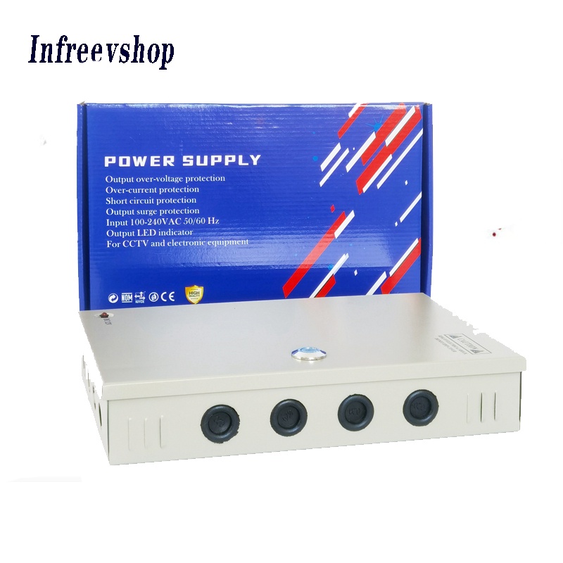 Power Supply Box CCTV 18 Port DC 12V 30A