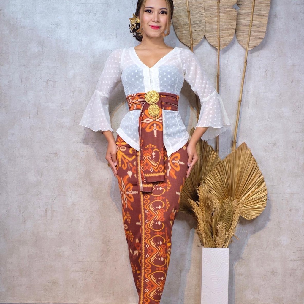 (KODE7) ONE SET KEBAYA JADI YORYU URAGIRI TROMPET+KAMEN MOSCREPE+SELENDANG