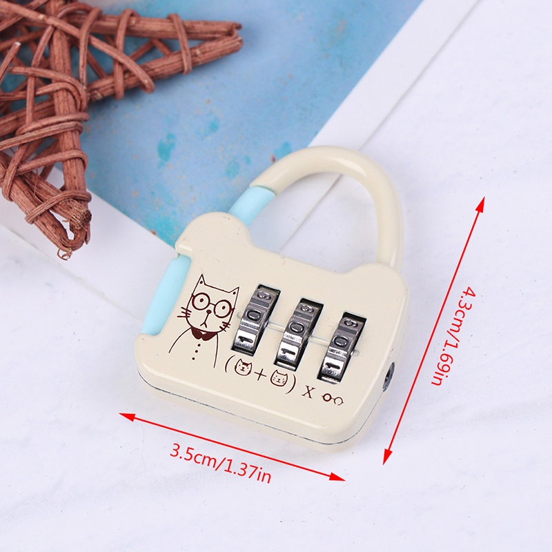 【beautifulhome12.id】Mini Resettable 3 Digit Combination Travel Luggage Suitcase Code Lock