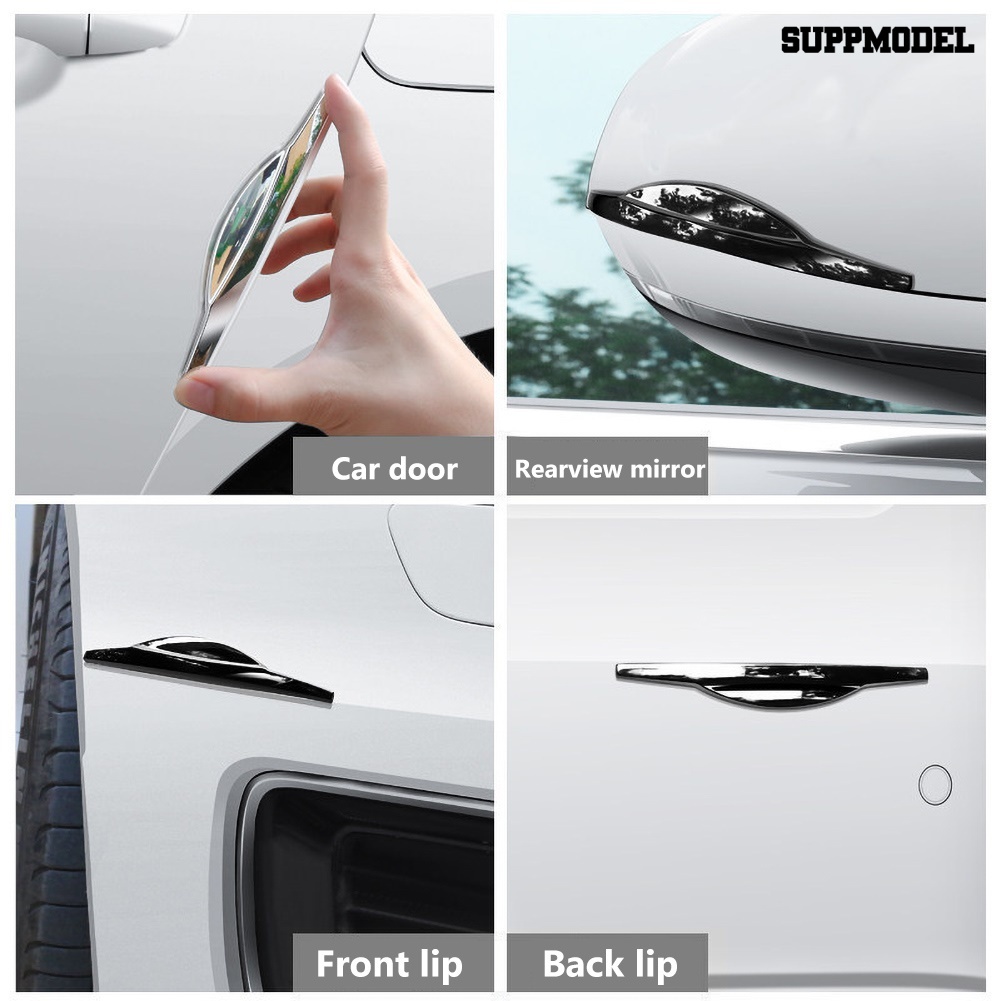 Car 4Pcs Stiker Strip Pelindung Ujung Pintu Mobil Anti Gores / Benturan