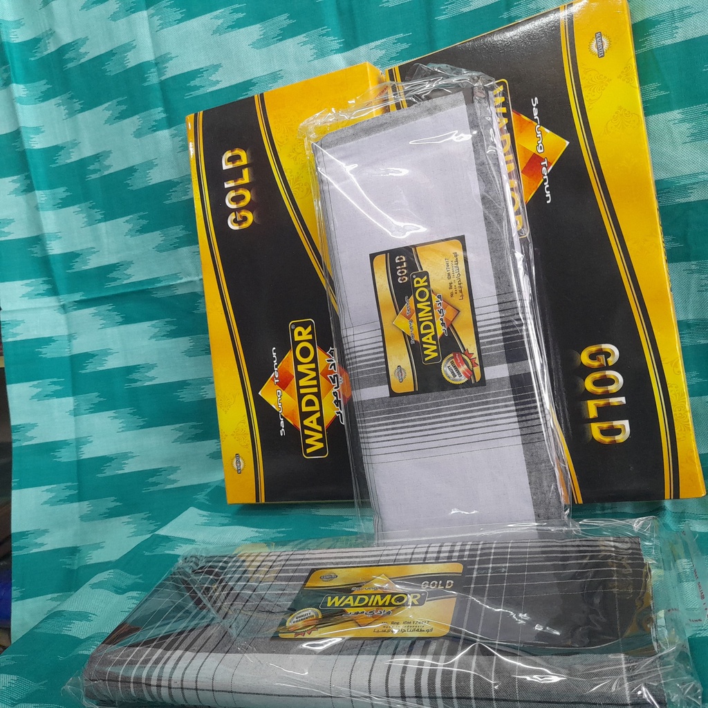 sarung wadimor hitam putih dewasa gold