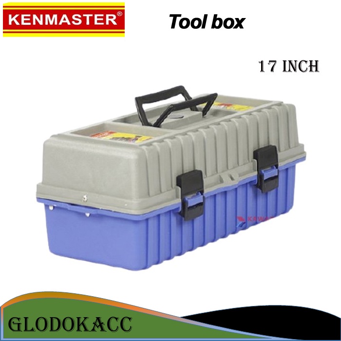 Tool Box 17 inch / Kenmaster Kotak Perkakas, Box Serba Guna Double Tray