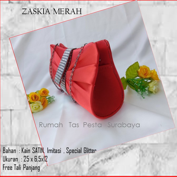 Tas Imut,Tas Kondangan,Tas Gliter,ZASKIA MERAH