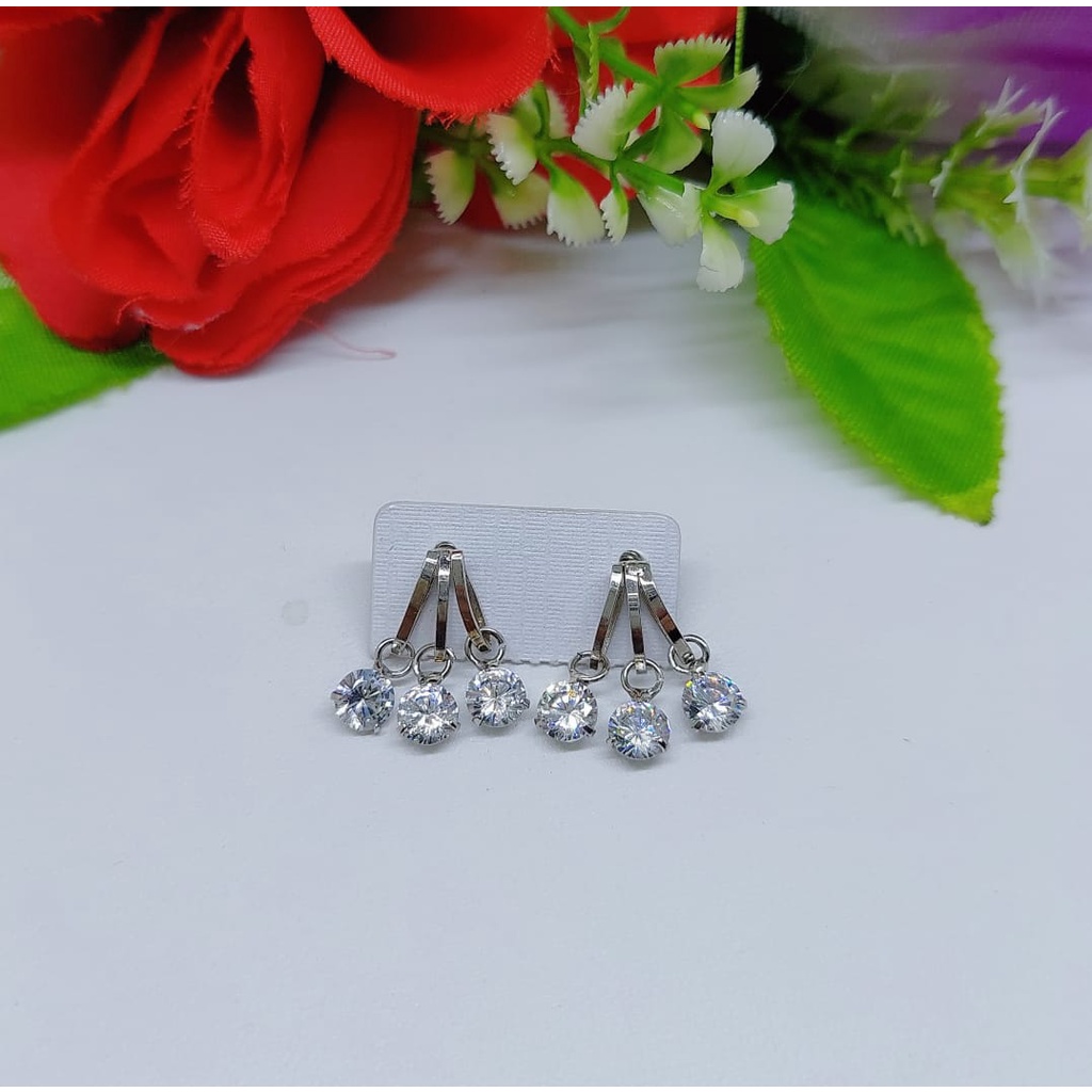 Anting tusuk permata perhiasan xuping lapis emas 0127--0129