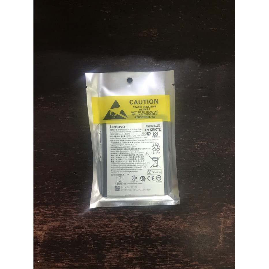 Battery Lenovo BL-270 ORI Baterai Lenovo K6 Note
