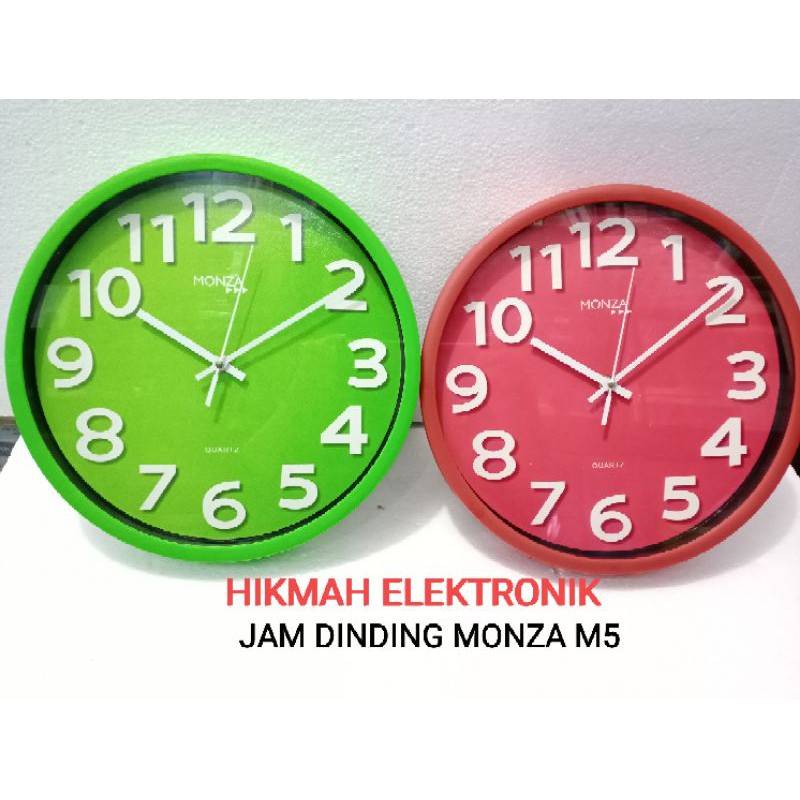 jam dinding monza M5 FC/jam dinding polos/jam dinding warna 32 Cm/jam Besar