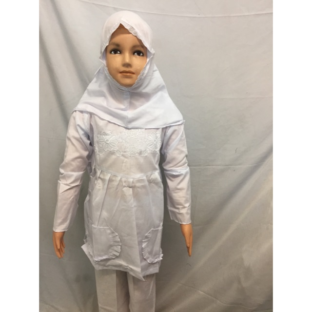 Bajumuslimanak/stelanmanasikhajiumrohanakperempuan/stelanputihanak/gamisputihanak