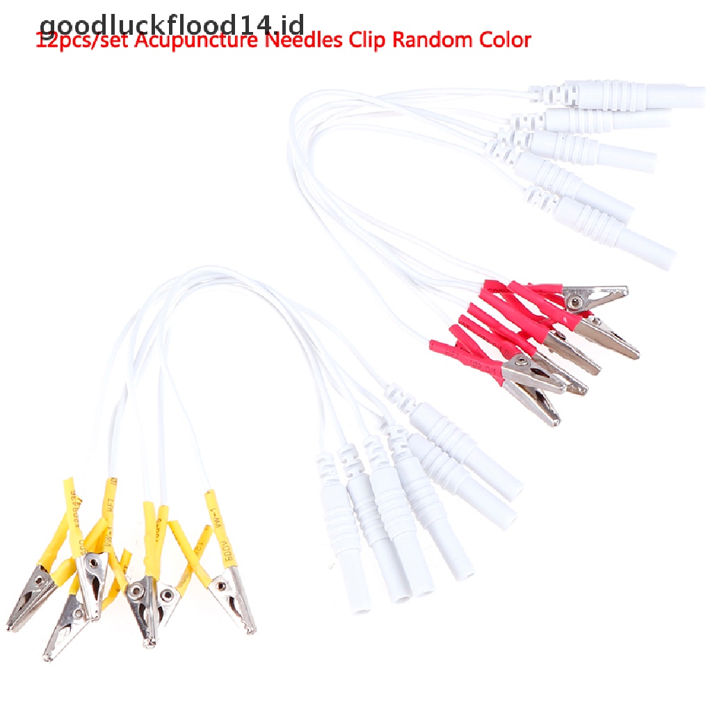 [OOID] 12Pcs/Set Alligator Clip Cable Electronic Acupuncture Treatment Instrument ID