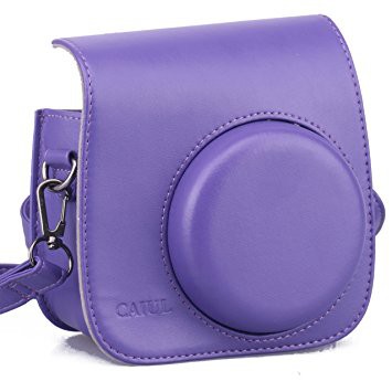 CAIUL PU Leather Case for Fujifilm INSTAX Mini 8 Camera - Purple