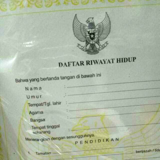 Daftar Riwayat Hidup isi 100 lembar