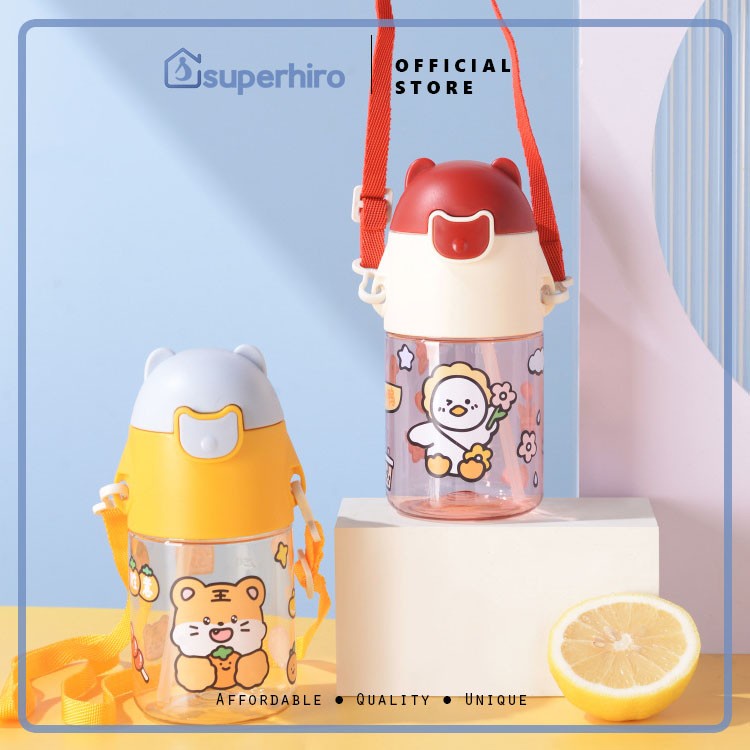 Botol Minum Anak / Baby Sedotan Dengan Tali Motif Bottle BPA Free