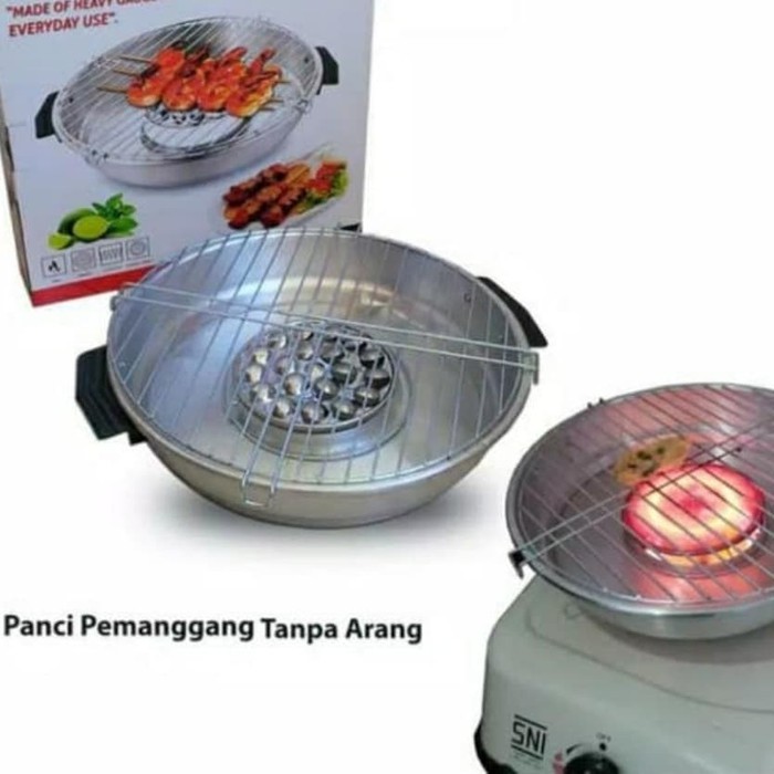 ALAT PANGGANG  WAJAN  , KUALI GRILL PAN BBQ  KONDUKSI DATAR  KOREA  ANTI LENGKET