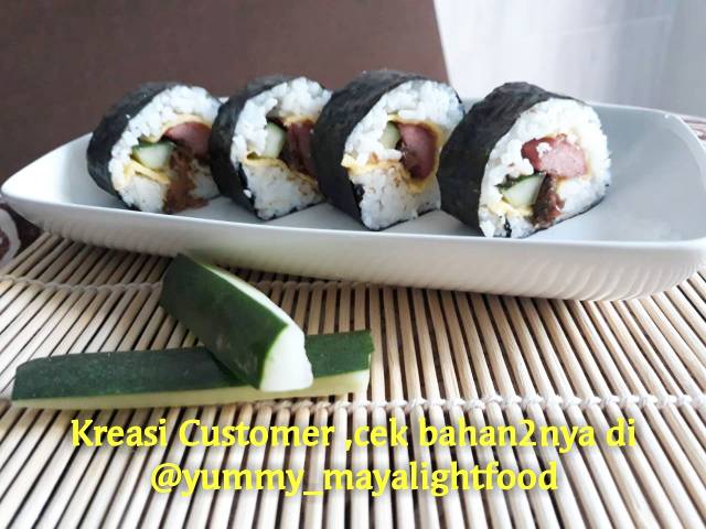 Paket bahan sushi nori 20 lembar dan bambu 1pc makisu rumput laut bento seaweed murah