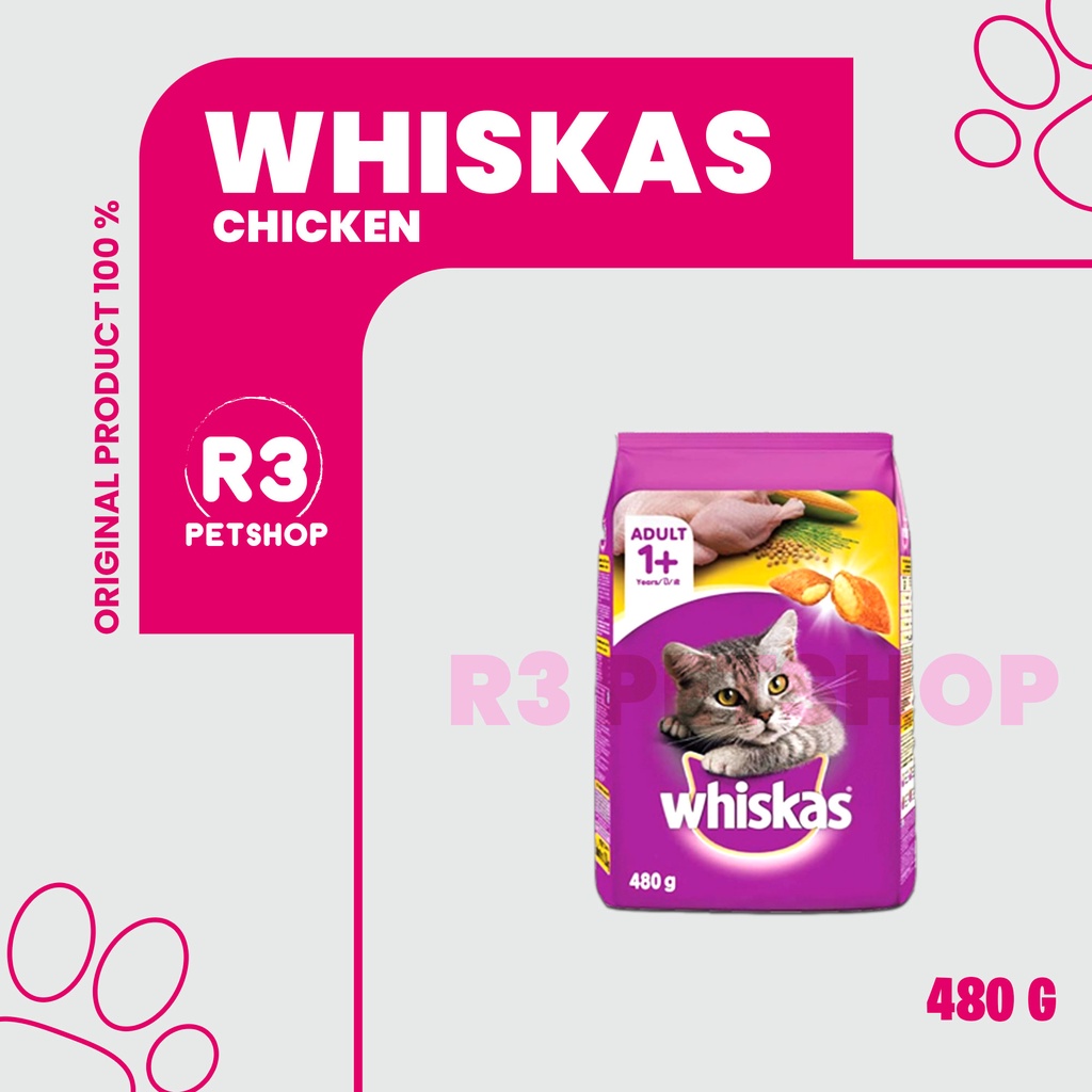 Makanan kucing kering premium WHISKAS Adult 480gr ALL VARIAN - Catfood premium