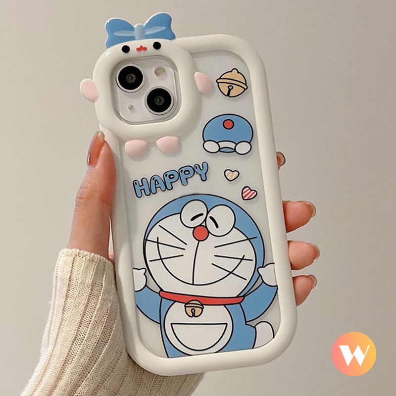 Soft Case Bumper Motif Kartun Doraemon Hello Kitty 3D Untuk iPhone 13 11 12 Pro MAX 6 6S 7 8 Plus XR X XS MAX SE