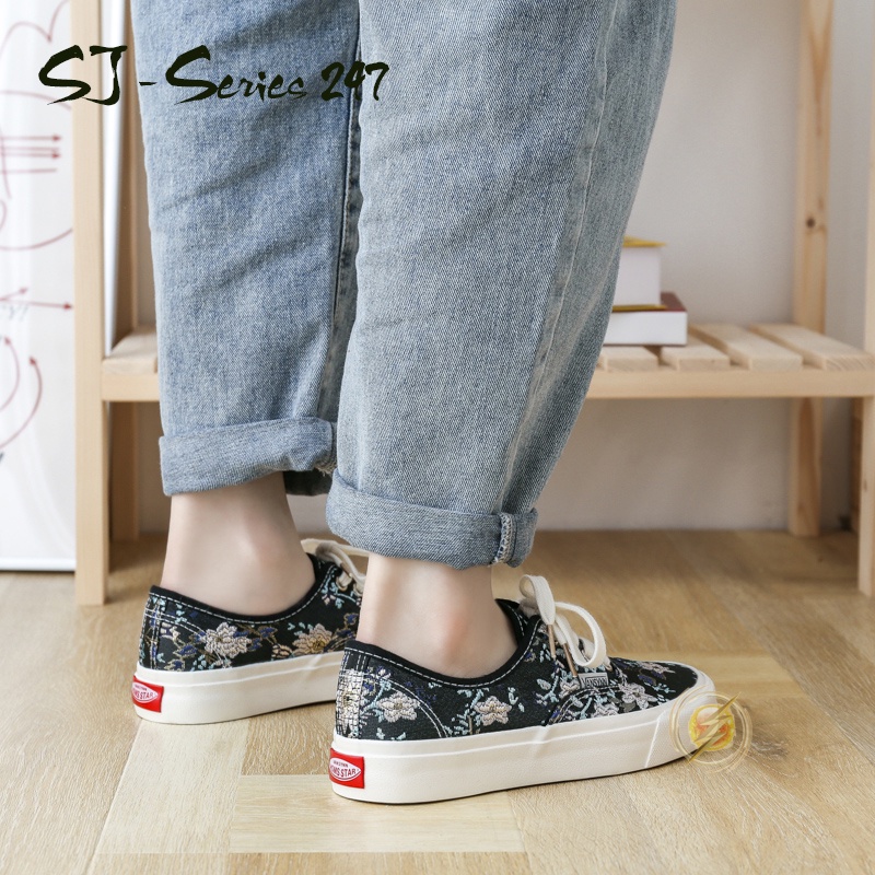 [JWALK] Sepatu Sneakers Wanita Tali Floral Kualitas Import Premium - 247