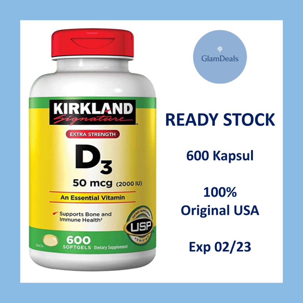 Kirkland Signature Vitamin D3 50 mcg 2000 IU (600 Softgel)