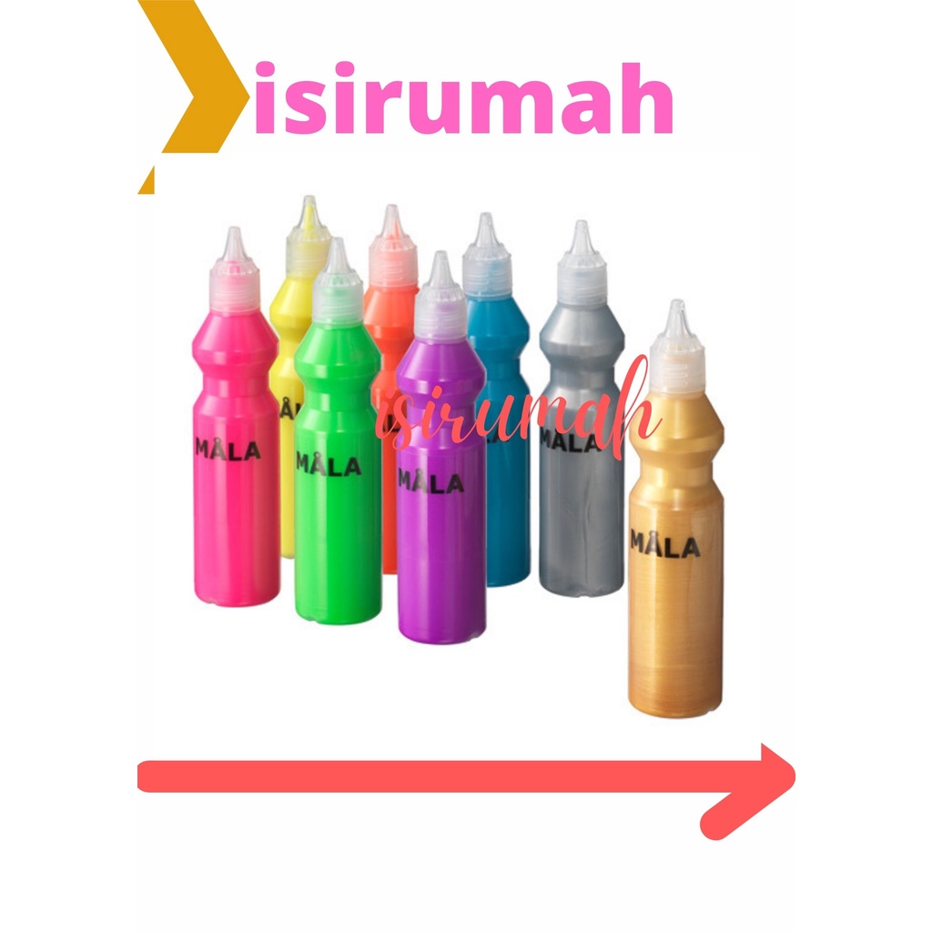 

IKMALA Cat neon/gliter warna campuran isi 8 pcs