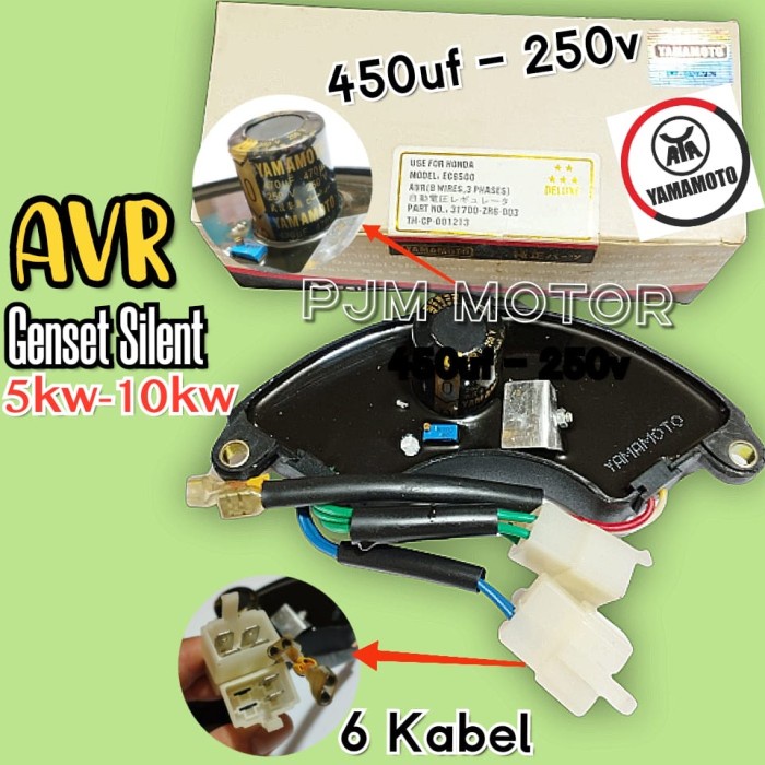 Yamamoto 3 phase avr mesin genset 6 kabel ec6500 5000 6000 7000 watt