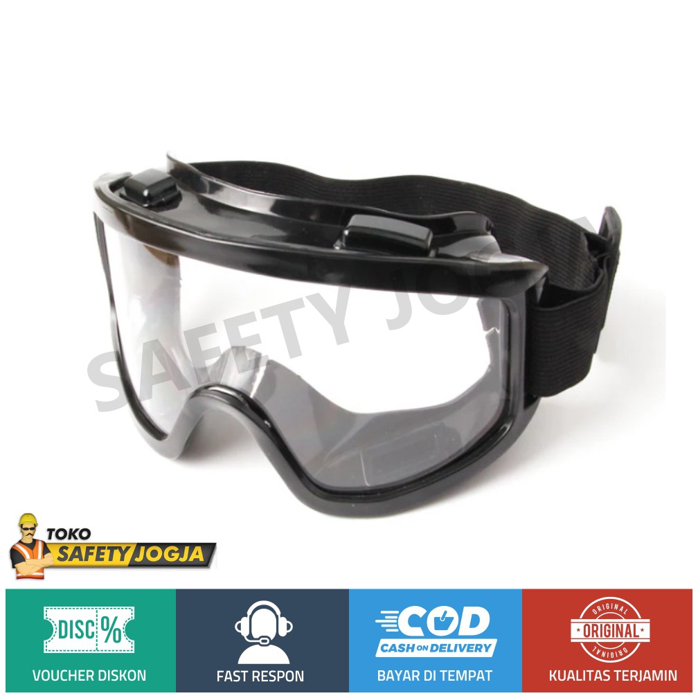 KACAMATA SAFETY GOGGLE CLEAR BENING ANTIFOG PREMIUM