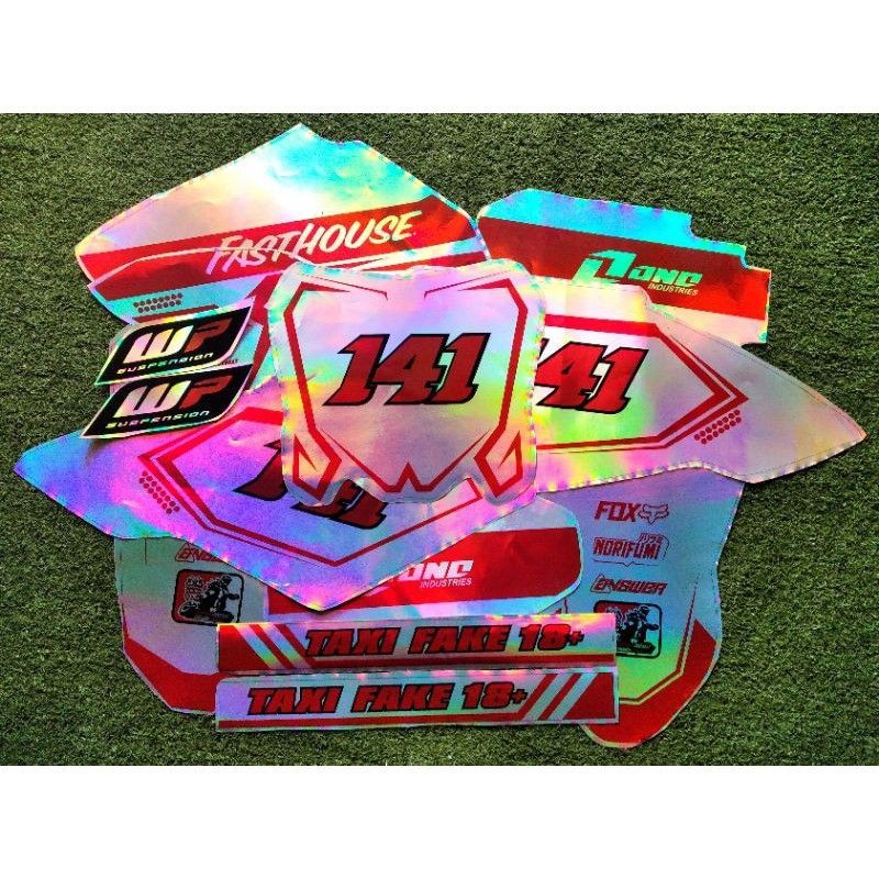Decal hologram Chrome Pelangi motor CRF 150 L All tipe trail full body