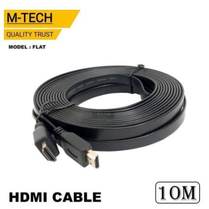 Cable hdtv 1.4 m-tech 10m flat gold male-male full hd for tv ps3 pc laptop - Kabel hdtv 10 meter 3d