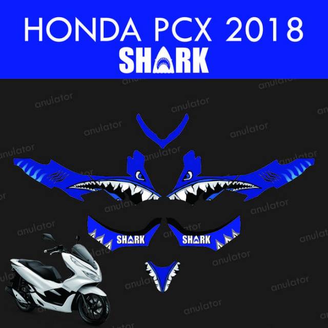 Striping HONDA PCX 2018 SHARK. STICKER PCX 2018
