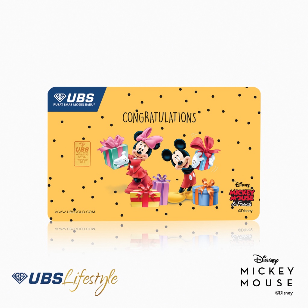 LM UBS DISNEY MICKEY & MINNIE MOUSE CONGRATULATIONS 0.25 GR