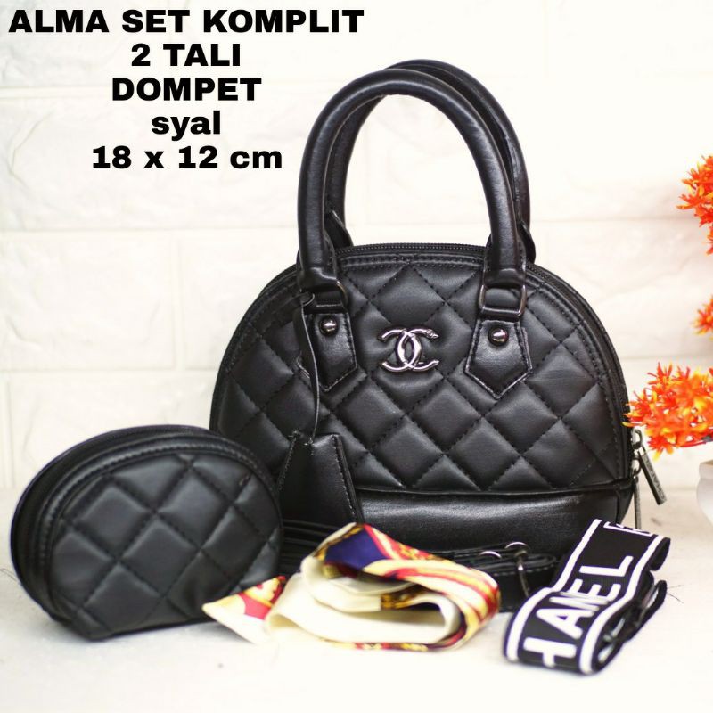 cod Batam TAS MINI CHN ALMA REMAJA FULL SET 2 TALI GEMBOK POUCH