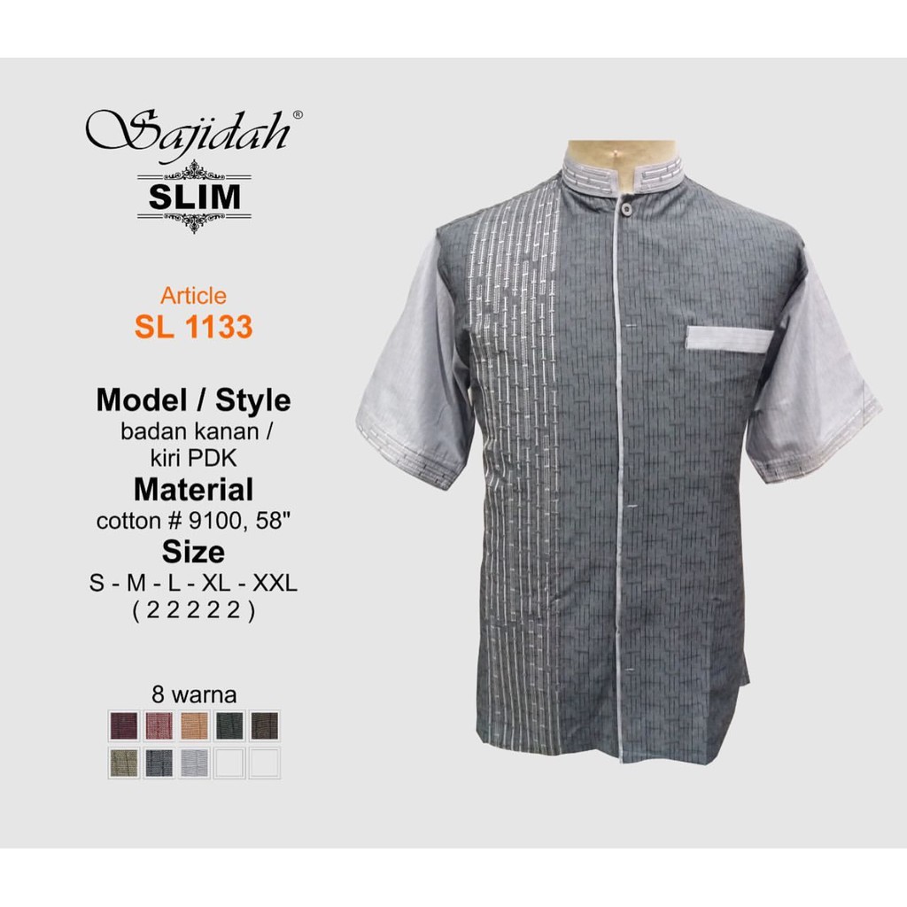 BAJU KOKO Lengan Pendek SAJIDAH SLIM 1133