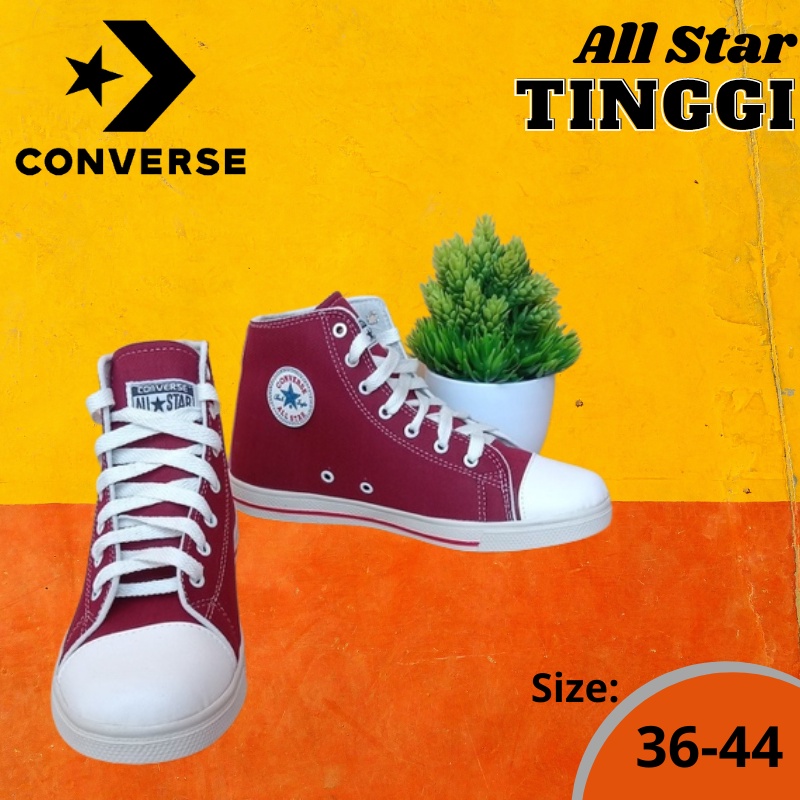 Sepatu Allstar Tinggi / Sepatu Convers Chuck Taylor Classic High / Sepatu sekolah hitam putih murah