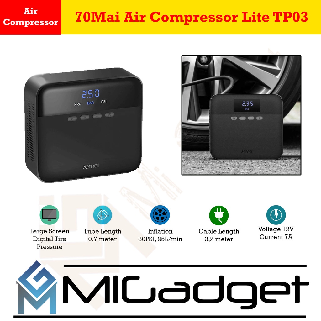 70mai Air Compressor Lite TP03 Mobil Pompa Ban Electric Portable Car Pump