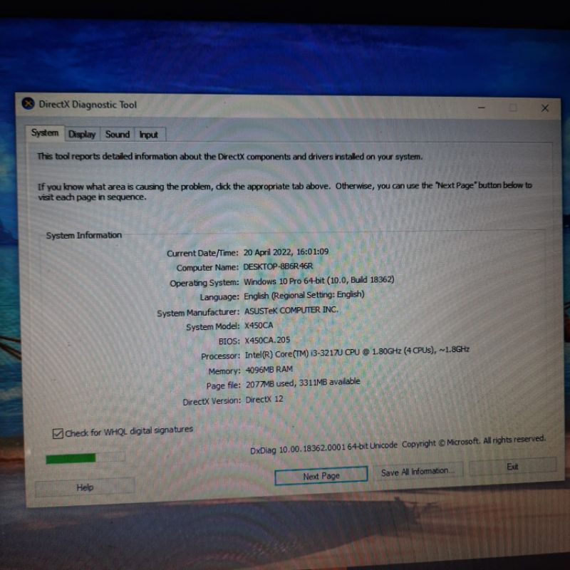 Laptop  Asus X450CC Cor i3-3217U Ram 4GB HDD 500GB Doble Vga Nvdia Geforce GT 720M dedicated 2GB-6