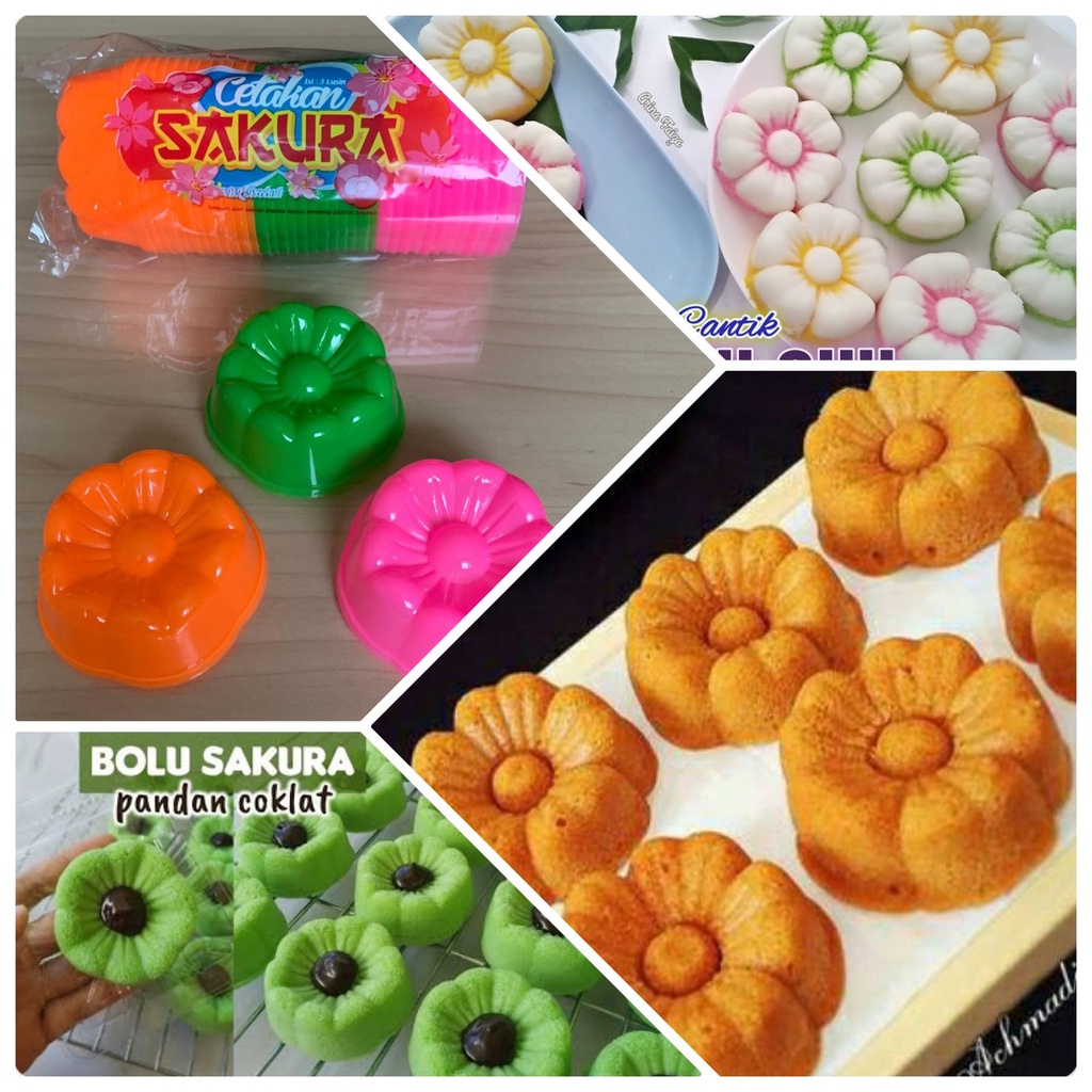 Cetakan Kue Agar Ager Loyang Mini Cup Jelly Coklat Puding SAKURA 12pcs