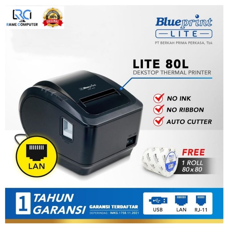 Printer Kasir Thermal BLUEPRINT BP Lite80L USB RJ11 LAN LITE 80L