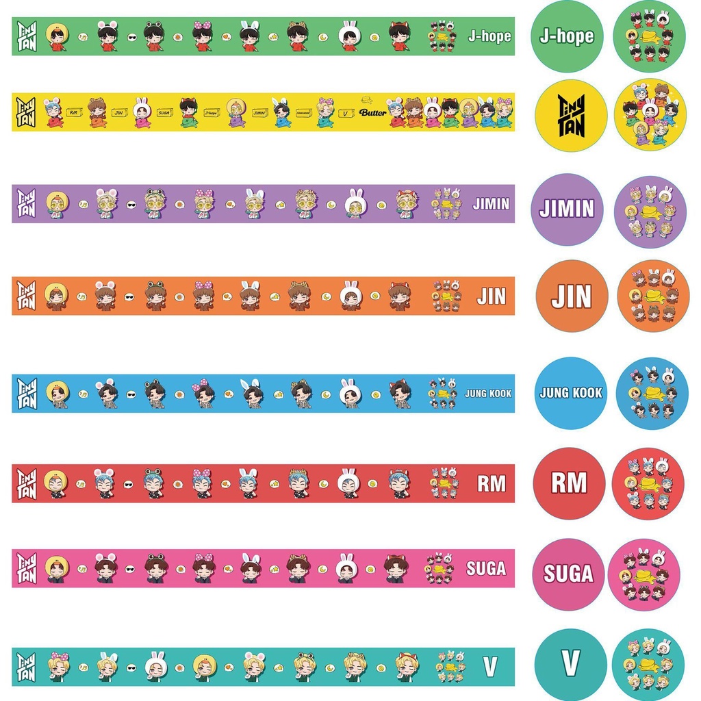 R-flower Washi Tape Bahan Kertas Washi Tahan Lama Produk Peripheral TinyTAN Sticker