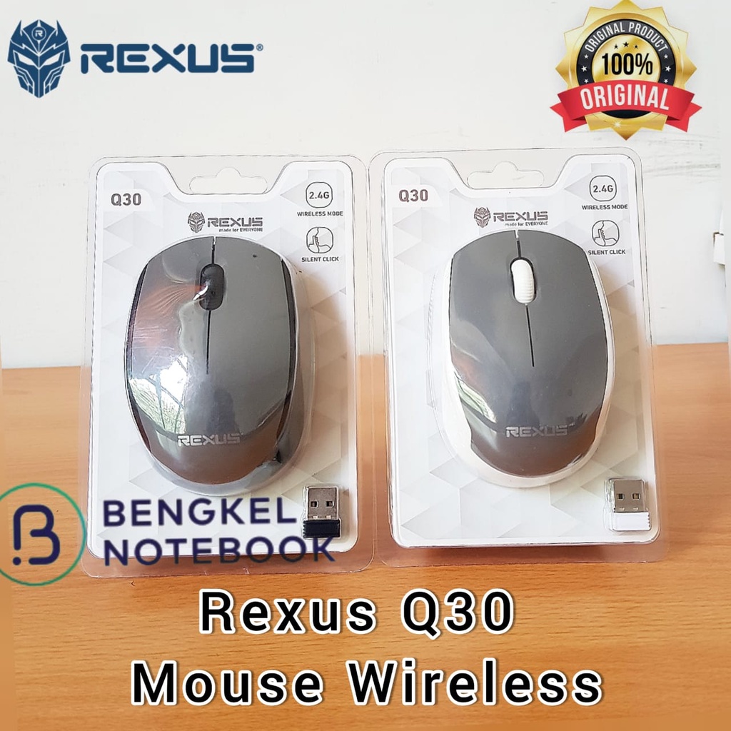 Mouse Wireless REXUS Q30 Black Silver &amp; White Silver