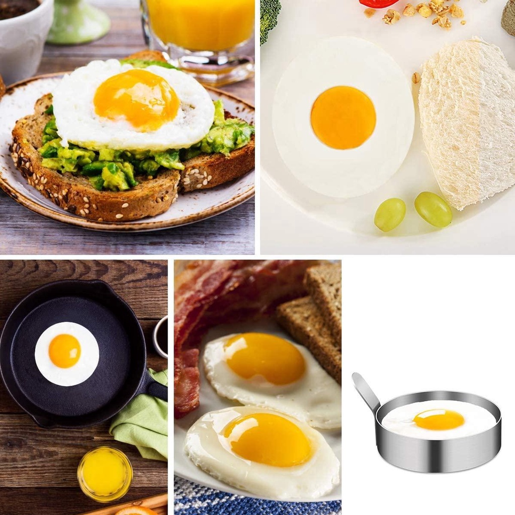 Quinton Egg Ring Cooking 2/4PCS With Handle Bulat Baking Pancake Shaper