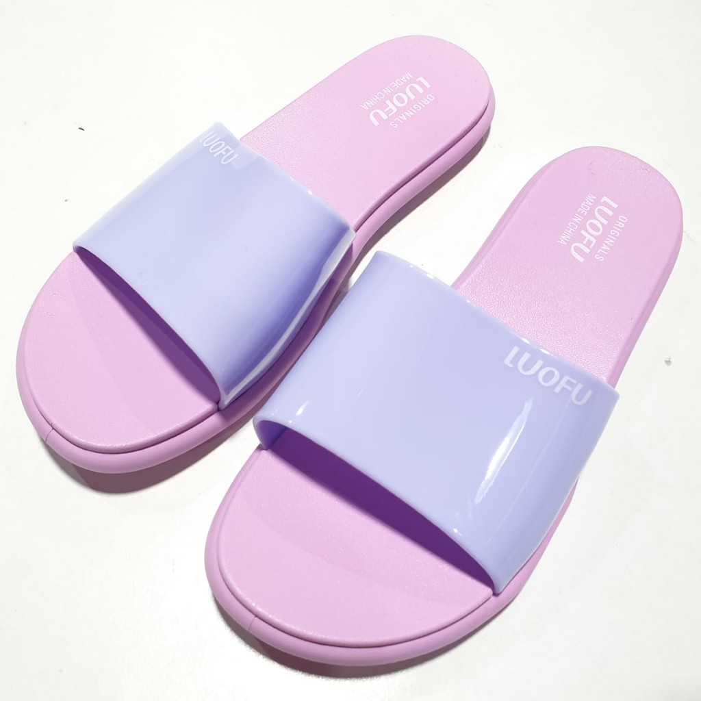 jelly sandal wanita slop luofu karet import sendal cewek F2314BW