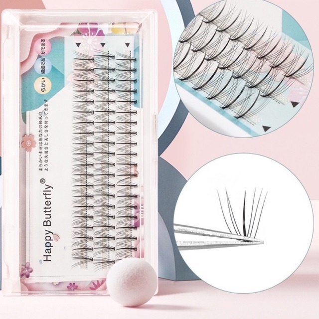 THINKERBELL 03 - EYELASH THAILAND KOREAN SINGLE CLUSTER - Professional Eyelash Extension Fans Premade Fishtail A Shape Spike Lashes Fluffy Eyelash Kit for Beauty Makeup