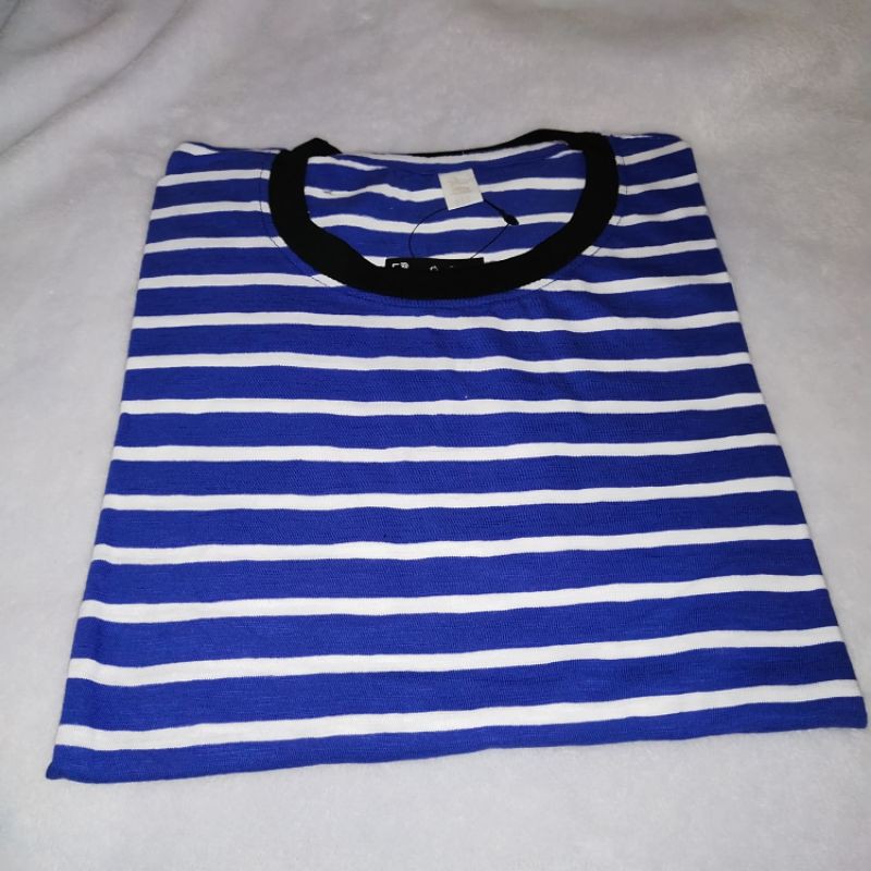 Kaos Stripe salur tangan pendek cowok dan cewek