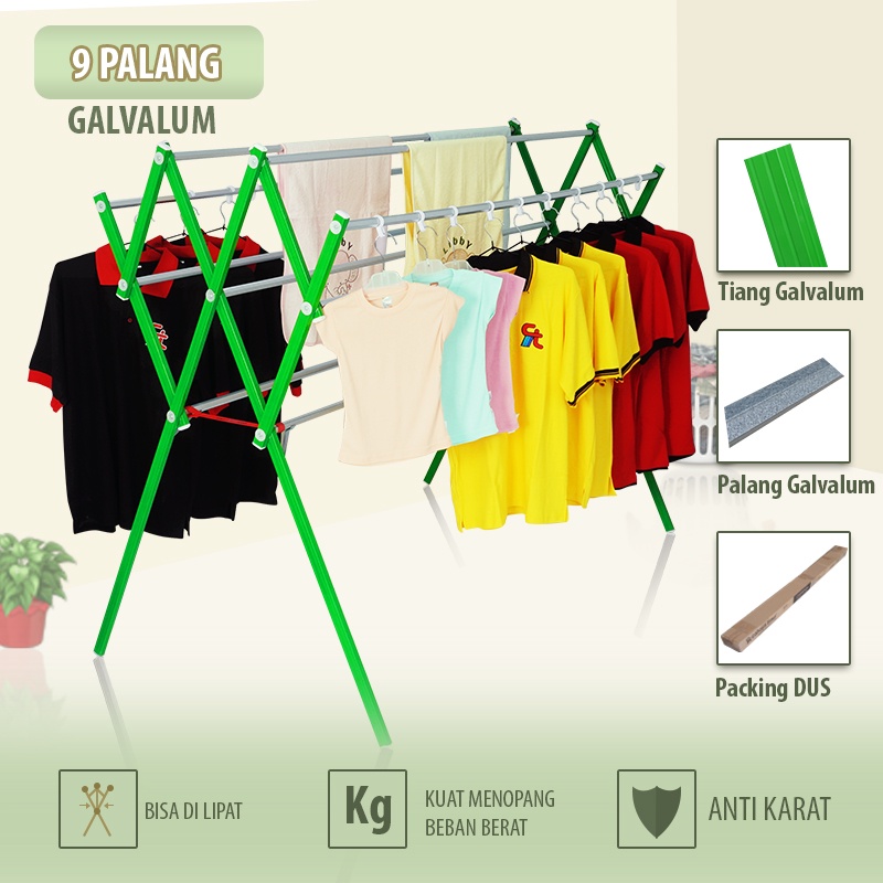 PROMO MENARIK Jemuran Lipat Baju Handuk Ukuran Besar Bahan Alumunium Galvalum Premium