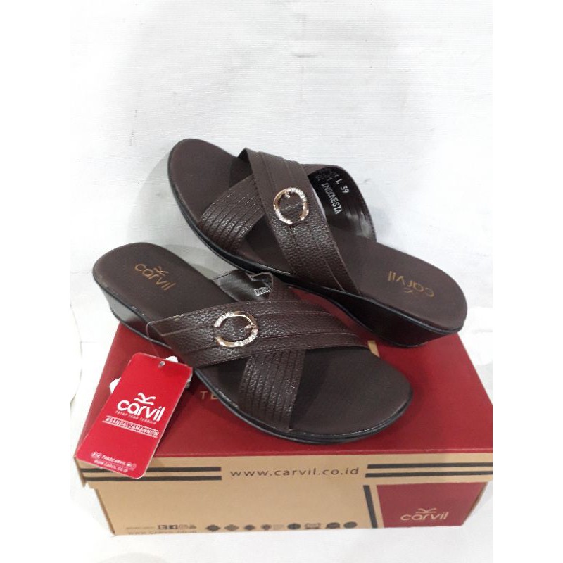sandal casual wanita Carvil raline 03 original tinggi 3cm