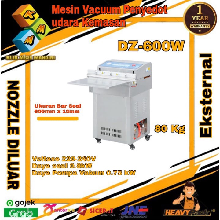 Mesin Vacuum Sealer Eksternal Mesin Kedap Angin Kemasan DZ600W DZ-600W