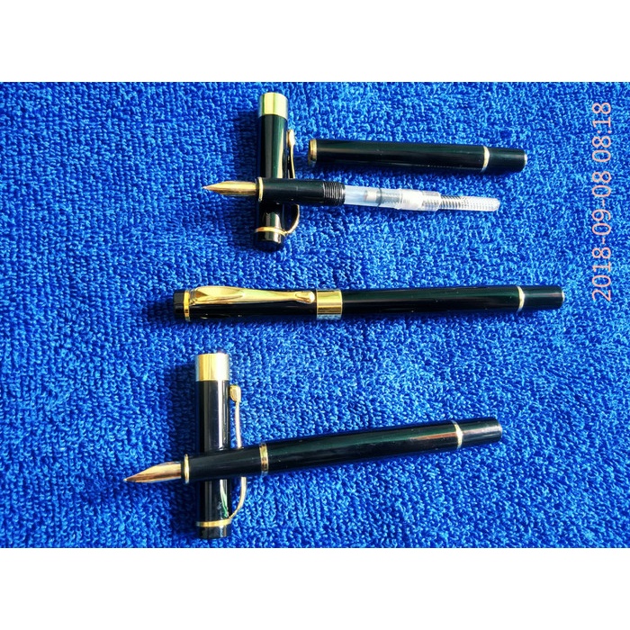 

kaligrafi-perlengkapan- fountain pen 021black.pena tinta isi nib m.gold -perlengkapan-kaligrafi.