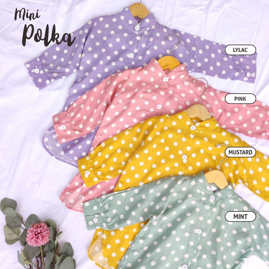 KEMEJA POLKADOT | KEMEJA LILAC | MINI POLKA | LITTLEARUMA | SACHIEL KIDS | COUPLE IBU DAN ANAK