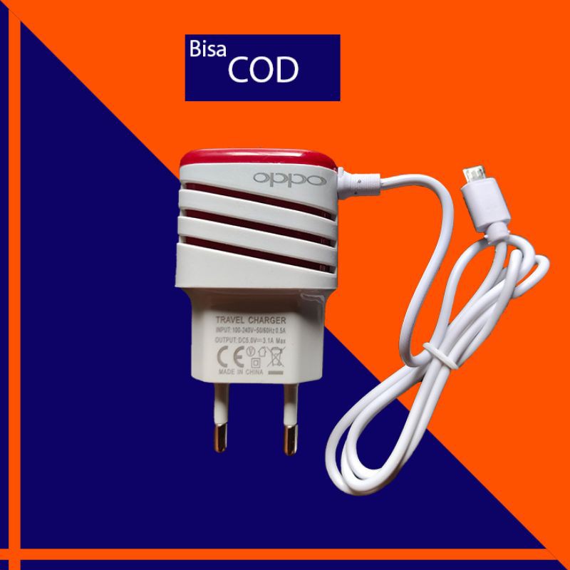 Charger LED Branded Oppo / Vivo / Xiaomi / Samsung 2 PORT USB + kabel