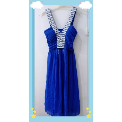Preloved Dress Party Biru wanita