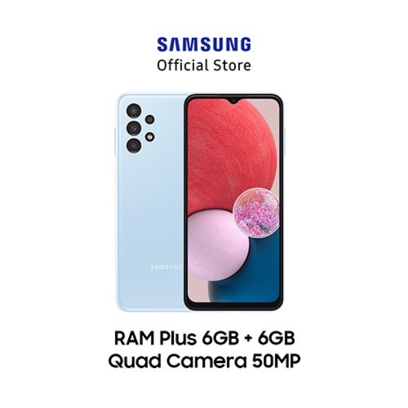 SAMSUNG Galaxy A13 RAM 4GB 128GB / 6GB 128GB - PEACH - QUAD CAMERA 50MP - RESMI SEIN-Blue / 6GB